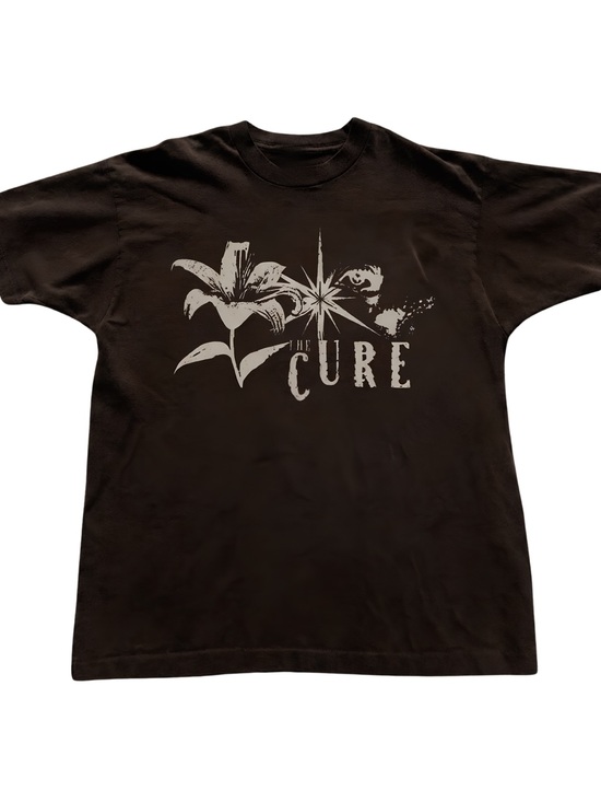 Gildan Tops - Gildan The Cure Band Graphic Tee - Brown with Cream Print